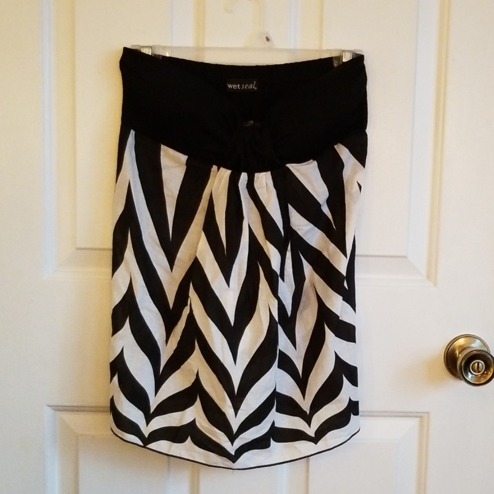 Zebra Print Strapless Top